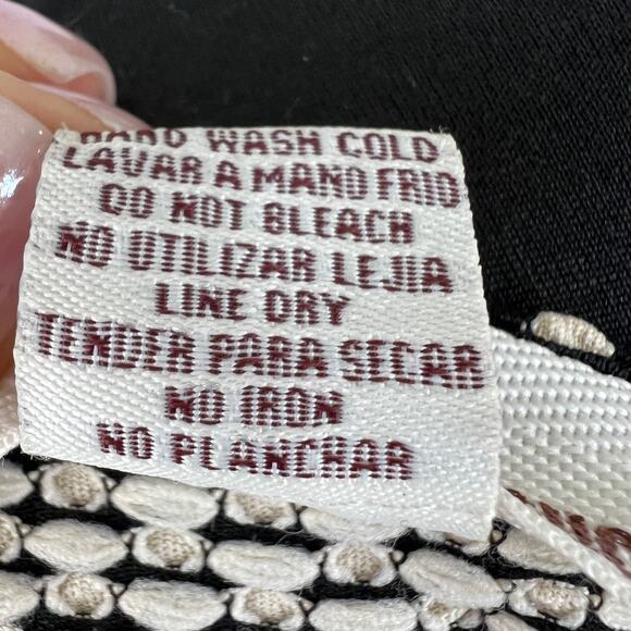 SANS SOUCI Knit Polka Dot Body Con Cut Out Back Peplum Zipper Top Size M Medium - Picture 9 of 9